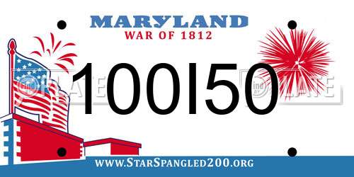 100I50 Maryland License Plate