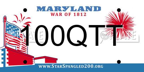 100QTT Maryland License Plate