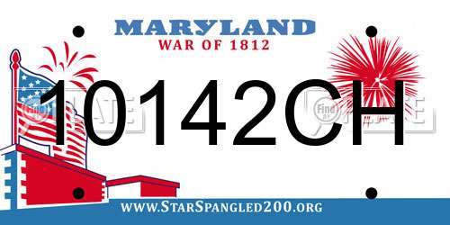 10142CH Maryland License Plate