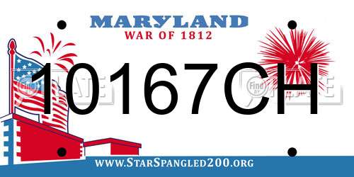 10167CH Maryland License Plate