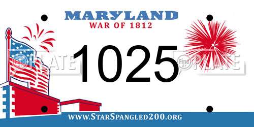 1025 Maryland License Plate