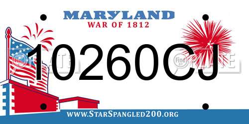 10260CJ Maryland License Plate