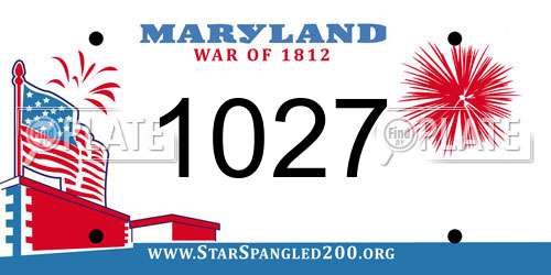 1027 Maryland License Plate