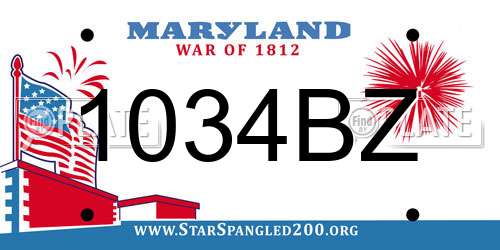 1034BZ Maryland License Plate