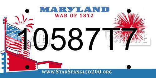 10587T7 Maryland License Plate