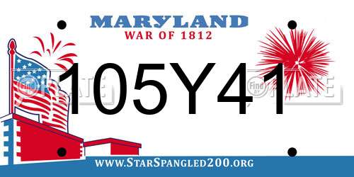 105Y41 Maryland License Plate