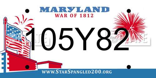105Y82 Maryland License Plate