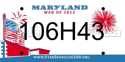 106H43 Maryland License Plate