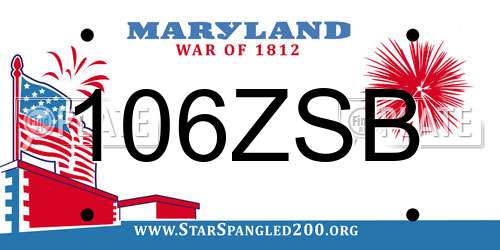 106ZSB Maryland License Plate
