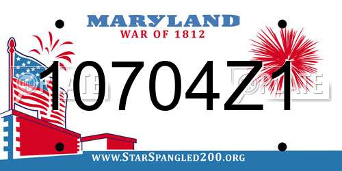 10704Z1 Maryland License Plate