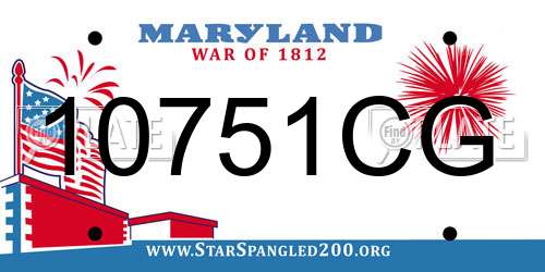 10751CG Maryland License Plate