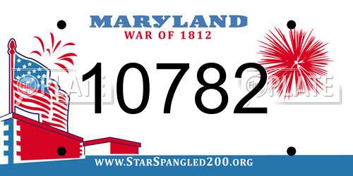 10782 Maryland License Plate