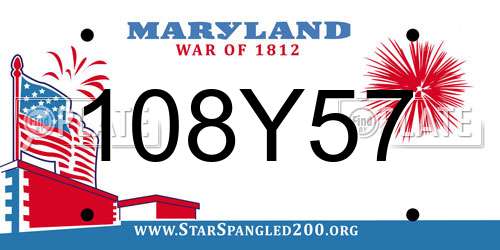 108Y57 Maryland License Plate