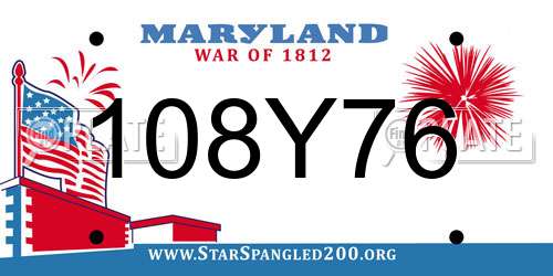 108Y76 Maryland License Plate