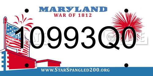 10993Q0 Maryland License Plate