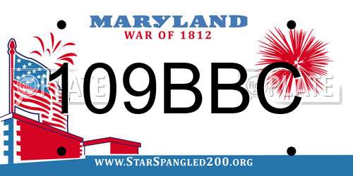 109BBC Maryland License Plate