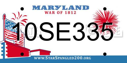 10SE335 Maryland License Plate