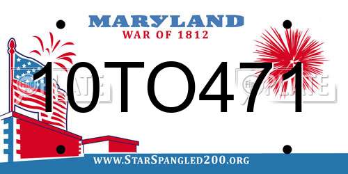 10TO471 Maryland License Plate