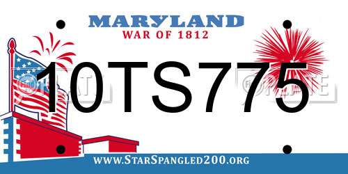 10TS775 Maryland License Plate