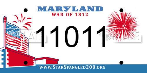 11011 Maryland License Plate