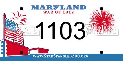 1103 Maryland License Plate
