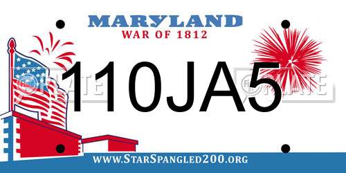 110JA5 Maryland License Plate