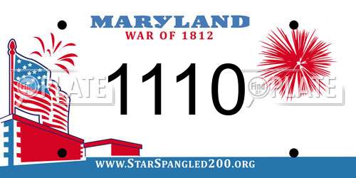 1110 Maryland License Plate