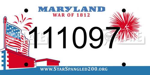 111097 Maryland License Plate