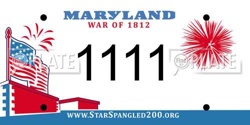 1111 Maryland License Plate