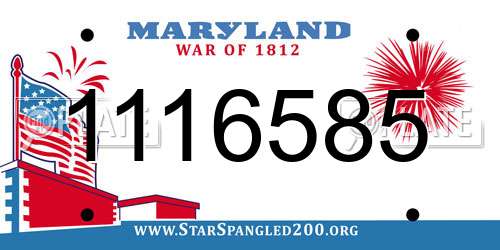 1116585 Maryland License Plate