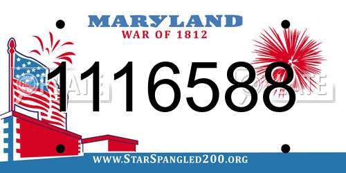 1116588 Maryland License Plate