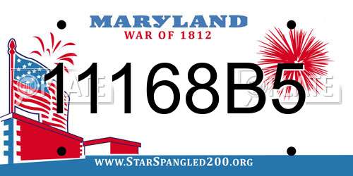11168B5 Maryland License Plate
