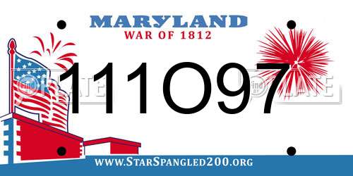 111O97 Maryland License Plate