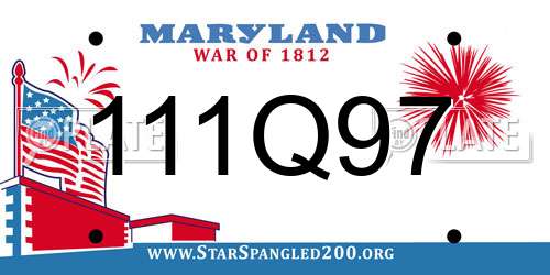 111Q97 Maryland License Plate