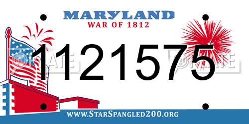 1121575 Maryland License Plate