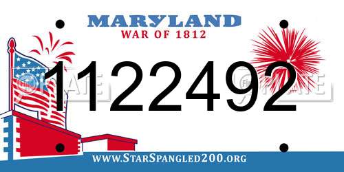 1122492 Maryland License Plate