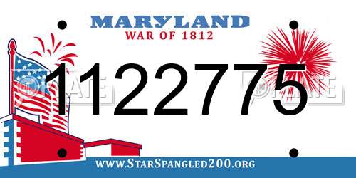 1122775 Maryland License Plate