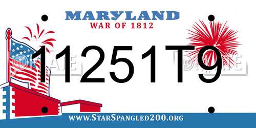11251T9 Maryland License Plate
