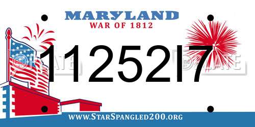 11252I7 Maryland License Plate