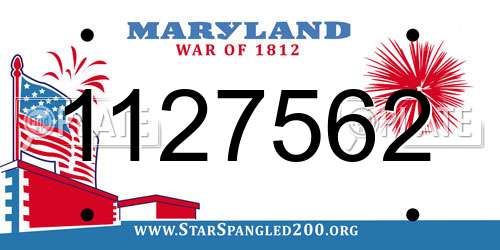 1127562 Maryland License Plate
