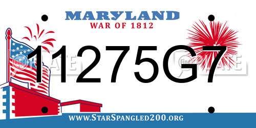 11275G7 Maryland License Plate