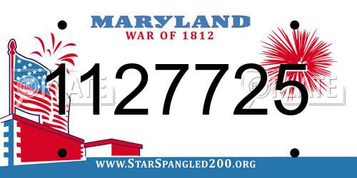 1127725 Maryland License Plate