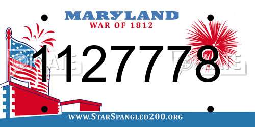 1127778 Maryland License Plate