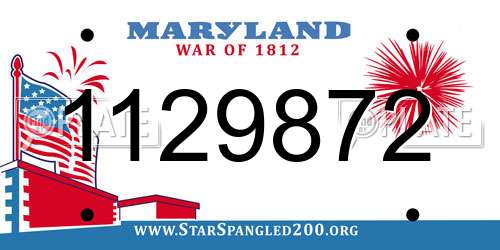 1129872 Maryland License Plate