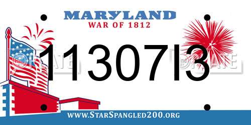 11307I3 Maryland License Plate