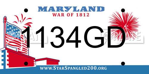 1134GD Maryland License Plate