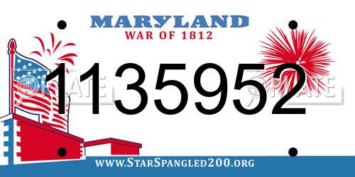 1135952 Maryland License Plate