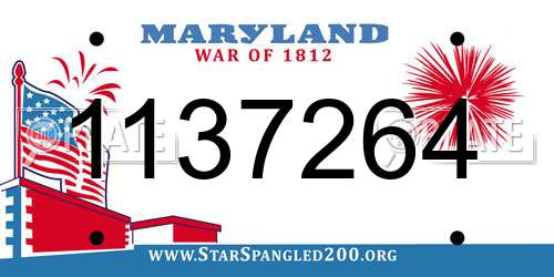 1137264 Maryland License Plate