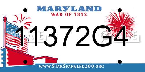 11372G4 Maryland License Plate