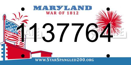 1137764 Maryland License Plate